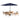 6 Piece Set, Okemo Table with 4 Chairs, 10-Foot Rectangular Umbrella Navy