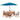 8 Piece Set, Weston Table with 6 Chairs, 10-Foot Rectangular Umbrella Turquoise