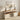 Savannah TV Cabinet, Ivory with Natural Wood Top