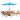 8 Piece Set, Okemo Table with 6 Chairs, 10-Foot Auto Tilt Umbrella Blue