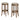 Natick Bar Height Stool, Brown, Set of 2