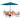6 Piece Set, Weston Table with 4 Chairs, 10-Foot Rectangular Umbrella Turquoise