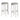 Natick Bar Height Stool, White, Set of 2