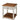 Savannah End Table, Ivory with Natural Wood Top