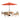 6 Piece Set, Okemo Table with 4 Chairs, 10-Foot Auto Tilt Umbrella Orange