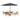 6 Piece Set, Okemo Table with 4 Chairs, 10-Foot Rectangular Umbrella Gray