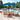 6 Piece Set, Weston Table with 4 Chairs, 10-Foot Rectangular Umbrella Turquoise