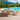 8 Piece Set, Okemo Table with 6 Chairs, 10-Foot Rectangular Umbrella Turquoise