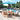 6 Piece Set, Weston Table with 4 Chairs and 10-Foot Auto Tilt Umbrella Blue