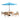 6 Piece Set, Okemo Table with 4 Chairs, 10-Foot Auto Tilt Umbrella Blue