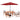 6 Piece Set, Weston Table with 4 Chairs, 10-Foot Rectangular Umbrella Red