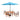 6 Piece Set, Weston Table with 4 Chairs and 10-Foot Auto Tilt Umbrella Blue