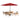 6 Piece Set, Okemo Table with 4 Chairs, 10-Foot Rectangular Umbrella Red
