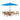8 Piece Set, Okemo Table with 6 Chairs, 10-Foot Rectangular Umbrella Bright Blue