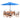8 Piece Set, Weston Table with 6 Chairs, and 10-Foot Auto Tilt Umbrella Brilliant Blue