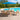8 Piece Set, Okemo Table with 6 Chairs, 10-Foot Rectangular Umbrella Bright Blue