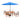 6 Piece Set, Weston Table with 4 Chairs, and 10-Foot Auto Tilt Umbrella Brilliant Blue