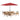 8 Piece Set, Okemo Table with 6 Chairs, 10-Foot Rectangular Umbrella Red