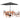 6 Piece Set, Weston Table with 4 Chairs, 10-Foot Rectangular Umbrella Gray