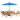 8 Piece Set, Okemo Table with 6 Chairs, 10-Foot Auto Tilt Umbrella Brilliant Blue