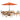 8 Piece Set, Okemo Table with 6 Chairs, 10-Foot Auto Tilt Umbrella Terre Cotta